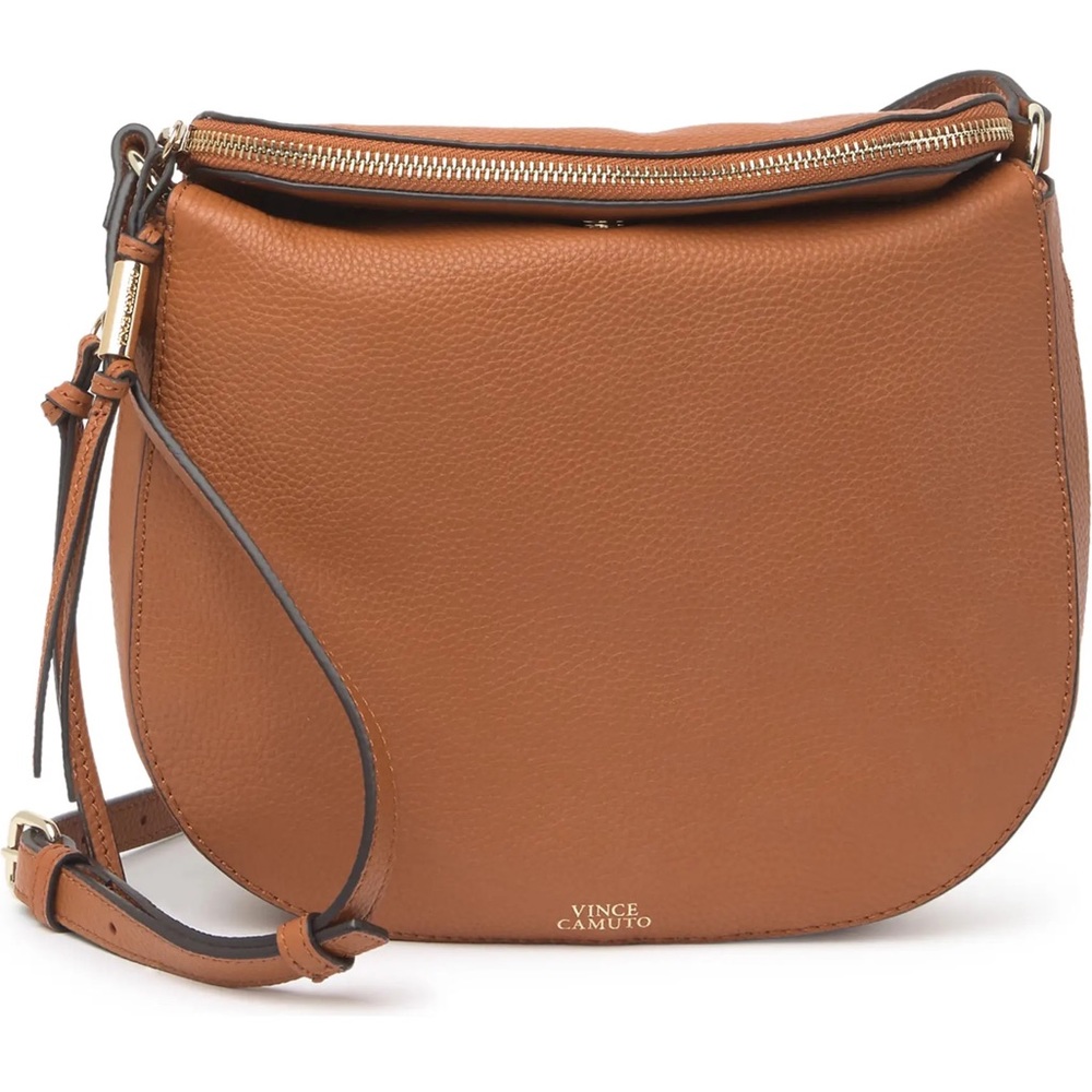 Vince Camuto Large Leather Crossbody Bag Tan